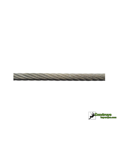 Cable acero galvanizado 7x19+0. Alma metálica. Ideal para juegos, portantes, vientos y pequeñas tirolinas.